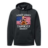 Humor Trump Vance Winner Winner Turkey Dinner Thanksgiving Performance Fleece Hoodie