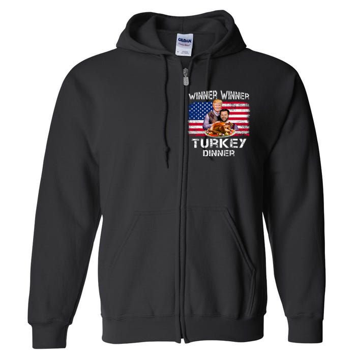 Humor Trump Vance Winner Winner Turkey Dinner Thanksgiving Full Zip Hoodie