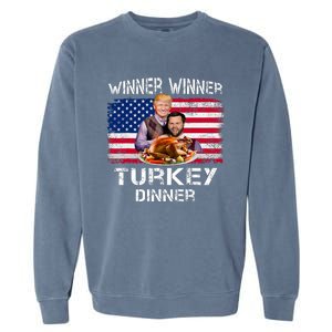 Humor Trump Vance Winner Winner Turkey Dinner Thanksgiving Garment-Dyed Sweatshirt