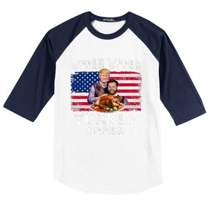 Humor Trump Vance Winner Winner Turkey Dinner Thanksgiving Baseball Sleeve Shirt