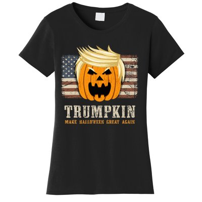 Halloween Trumpkin Vintage Us Flag Women's T-Shirt