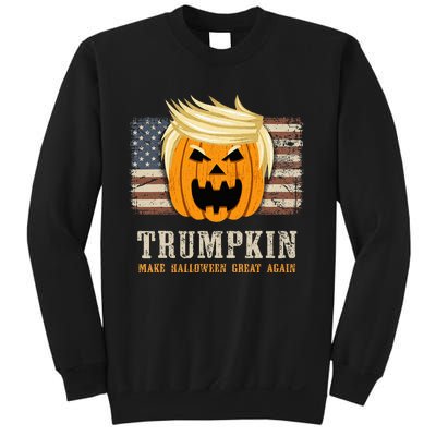 Halloween Trumpkin Vintage US Flag Funny Sweatshirt