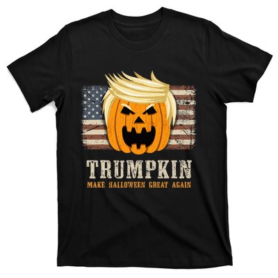 Halloween Trumpkin Vintage US Flag Funny T-Shirt