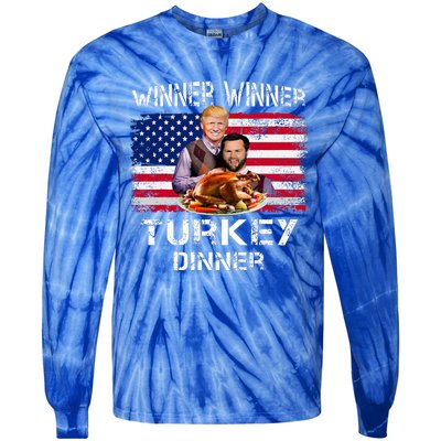 Humor Trump Vance Winner Winner Turkey Dinner Tie-Dye Long Sleeve Shirt