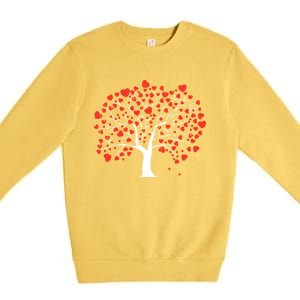 Heart Tree Valentines Day Cute Nature Love Great Gift Premium Crewneck Sweatshirt