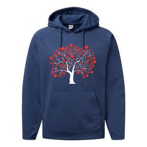 Heart Tree Valentines Day Cute Nature Love Great Gift Performance Fleece Hoodie