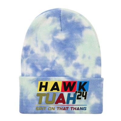 Hawk Tush Viral Election Parody Design Tie Dye 12in Knit Beanie