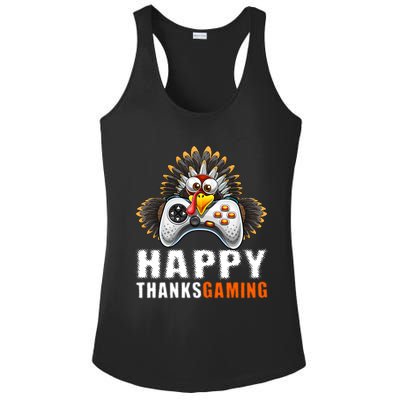 Happy Thanksgiving Video Game Controller Turkey Face Gift Ladies PosiCharge Competitor Racerback Tank