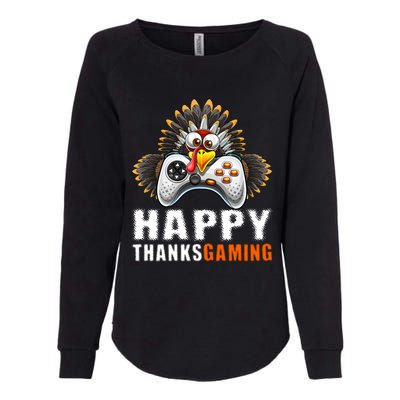 Happy Thanksgiving Video Game Controller Turkey Face Gift Womens California Wash Sweatshirt