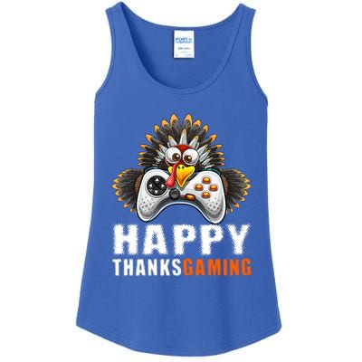 Happy Thanksgiving Video Game Controller Turkey Face Gift Ladies Essential Tank