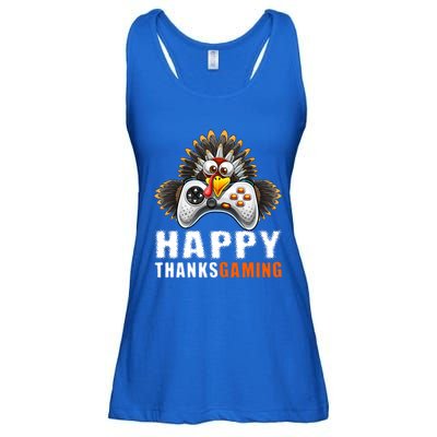 Happy Thanksgiving Video Game Controller Turkey Face Gift Ladies Essential Flowy Tank