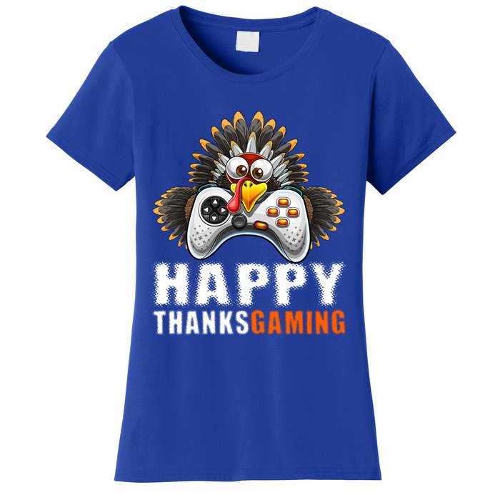 Happy Thanksgiving Video Game Controller Turkey Face Gift Women's T-Shirt