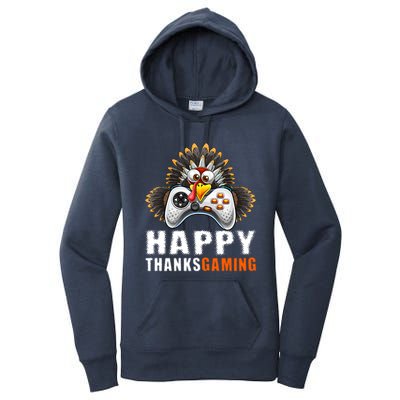 Happy Thanksgiving Video Game Controller Turkey Face Gift Women's Pullover Hoodie