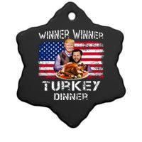 Humor Trump Vance Winner Winner Turkey Dinner Thanksgiving Ceramic Star Ornament