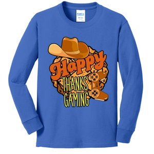 Happy Thanksgiving Video Game Pumpkin Pie Turkey Gift Kids Long Sleeve Shirt