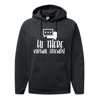 Hi There Virtual Friends Zoom Meeting Performance Fleece Hoodie