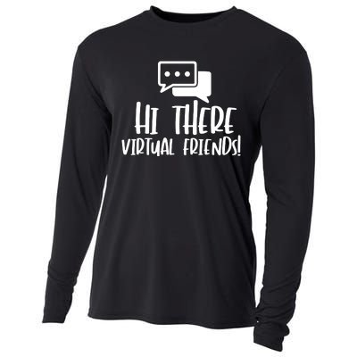 Hi There Virtual Friends Zoom Meeting Cooling Performance Long Sleeve Crew