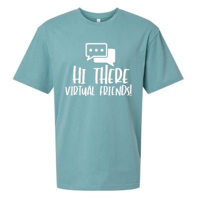 Hi There Virtual Friends Zoom Meeting Sueded Cloud Jersey T-Shirt