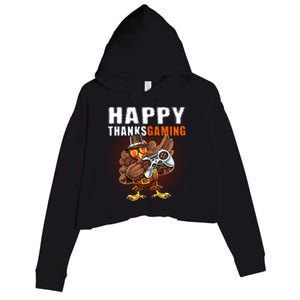 Happy Thanksgiving Video Game Dabbing Turkey Pilgrim Great Gift Crop Fleece Hoodie