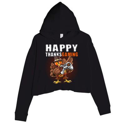 Happy Thanksgiving Video Game Dabbing Turkey Pilgrim Great Gift Crop Fleece Hoodie