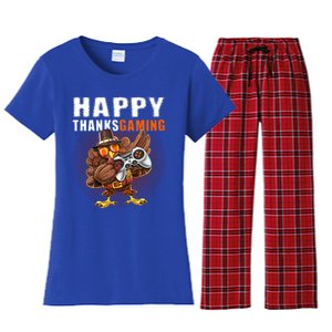 Happy Thanksgiving Video Game Dabbing Turkey Pilgrim Great Gift Women's Flannel Pajama Set