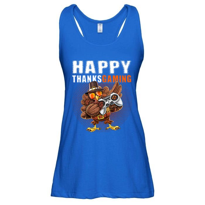 Happy Thanksgiving Video Game Dabbing Turkey Pilgrim Great Gift Ladies Essential Flowy Tank