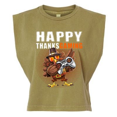 Happy Thanksgiving Video Game Dabbing Turkey Pilgrim Great Gift Garment-Dyed Women's Muscle Tee