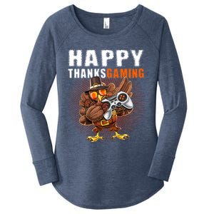 Happy Thanksgiving Video Game Dabbing Turkey Pilgrim Great Gift Women's Perfect Tri Tunic Long Sleeve Shirt