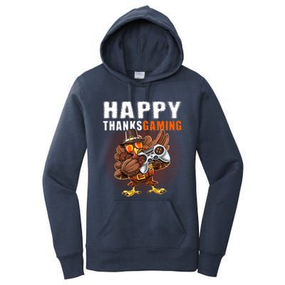 Happy Thanksgiving Video Game Dabbing Turkey Pilgrim Great Gift Women's Pullover Hoodie