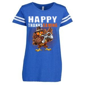 Happy Thanksgiving Video Game Dabbing Turkey Pilgrim Great Gift Enza Ladies Jersey Football T-Shirt