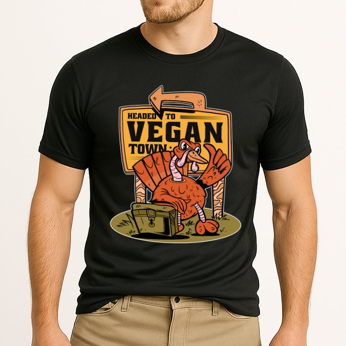 Headed To Vegan Town Chicken Cooling Performance Crew T-Shirt