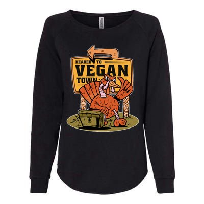 Headed To Vegan Town Chicken Womens California Wash Sweatshirt