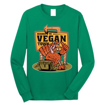 Headed To Vegan Town Chicken Long Sleeve Shirt