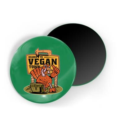 Headed To Vegan Town Chicken Magnet