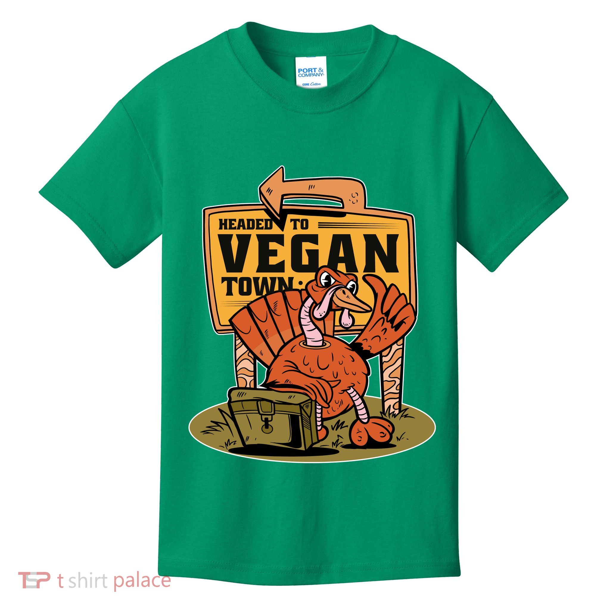 Headed To Vegan Town Chicken Kids T-Shirt