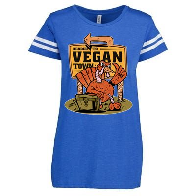 Headed To Vegan Town Chicken Enza Ladies Jersey Football T-Shirt