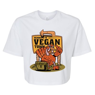 Headed To Vegan Town Chicken Bella+Canvas Jersey Crop Tee