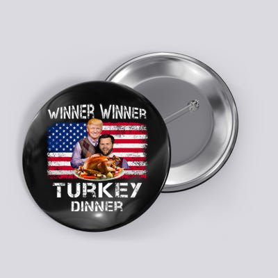 Humor Trump Vance Winner Winner Turkey Dinner Thanksgiving Button