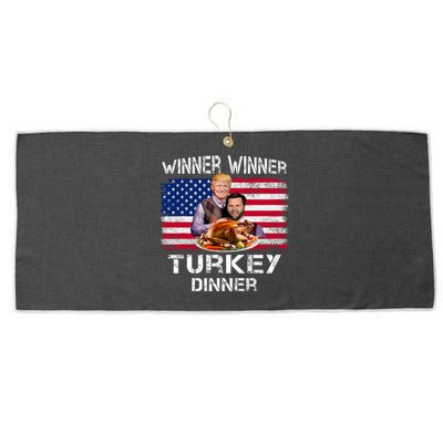 Humor Trump Vance Winner Winner Turkey Dinner Thanksgiving Large Microfiber Waffle Golf Towel