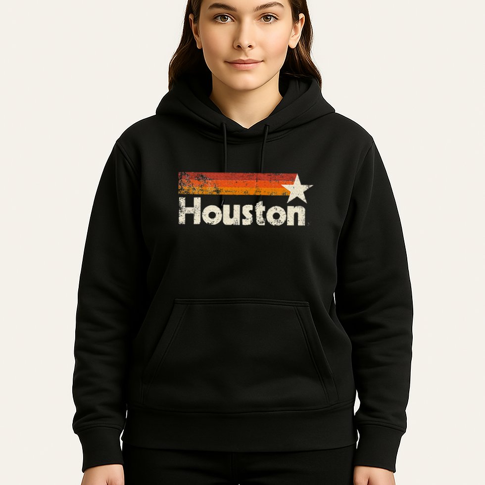 Houston Texas Vintage Houston Stripes Strong Old 70s 80s 90s Hoodie