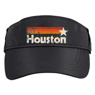Houston Texas Vintage Houston Stripes Strong Old 70s 80s 90s Adult Drive Performance Visor
