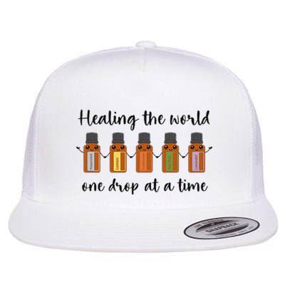 Healing The World One Drop At A Time Flat Bill Trucker Hat