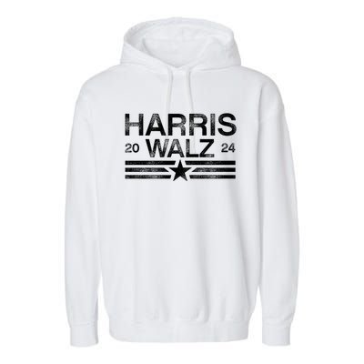 Harris Tim Walz 2024 Stripes Kamala Harris Walz 2024 Garment-Dyed Fleece Hoodie