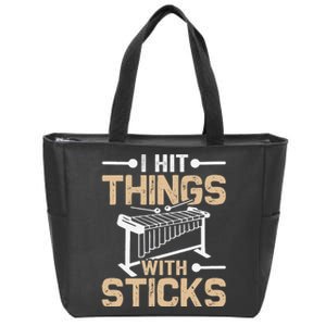 Hit Things With Sticks Funny Marimba Player Marimbist Zip Tote Bag