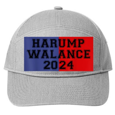 Harris Trump Walz Vance Funny 2024 7-Panel Snapback Hat