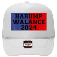 Harris Trump Walz Vance Funny 2024 High Crown Mesh Back Trucker Hat