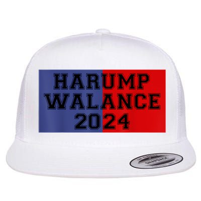 Harris Trump Walz Vance Funny 2024 Flat Bill Trucker Hat