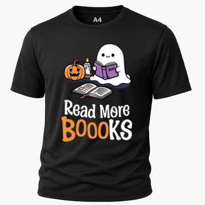 Halloween Teacher Women Cute Reading Ghost Read More Books Performance Shirt