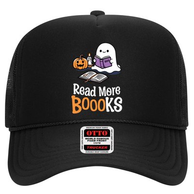 Halloween Teacher Women Cute Reading Ghost Read More Books Trucker Hat