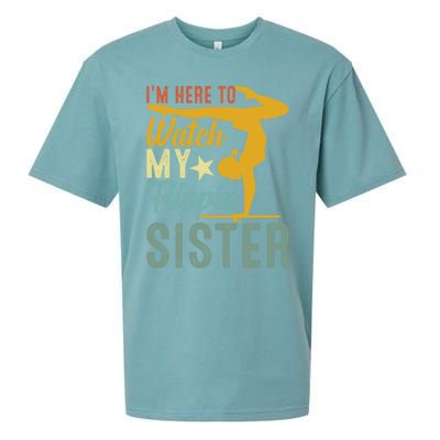 Here To Watch My Flipping Sister Tumbling Gymnast Gymnastics Cool Gift Sueded Cloud Jersey T-Shirt